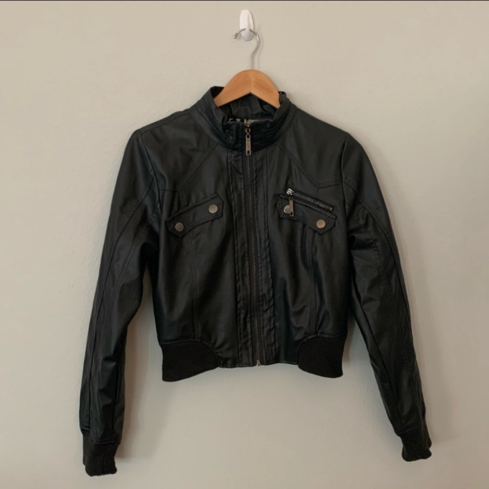 ashley vintage black leather jacket